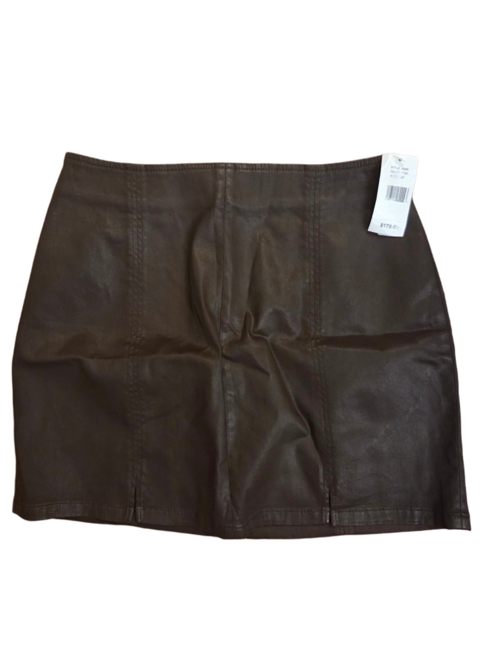 AG Adriano Goldschmied Dark Brown vegan Leather Mini Skirt